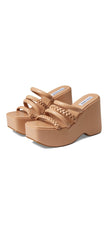 Steve Madden Download Brown Nude Fashion Slip On Open Toe Platform Sandals
