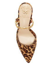 Vince Camuto ASHNA 3 Caramel Leopard Chain Pump Slip-On Pointed Toe Mules