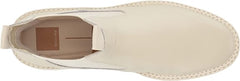 Dolce Vita Moana H2O Off White Leather Pull On Round Toe Lugged Sole Ankle Boots