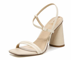 Sam Edelman Kit Ivory Square Toe Slingback Strap Cylindrical Block Heel Sandals