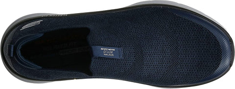 Skechers D'Lux Walker Quick Upgrade Navy Pull On Knit Mesh Low Top Sneakers
