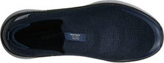 Skechers D'Lux Walker Quick Upgrade Navy Pull On Knit Mesh Low Top Sneakers