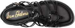 Sam Edelman Raye Black Open Toe Strappy Gladiator Ankle Strap Flat Sandals