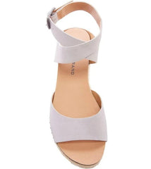 Lucky Brand Gladas Chinchilla Grey Espadrille Wedge Open Toe Platform Sandals