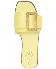 Sam Edelman Inez Butter Squared Open Toe Buckle Detail Slip On Slides Sandals