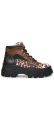 Steve Madden Vermont Leopard Multi Lace Up Hiker Chunky Combat Ankle Bootie