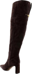 Sam Edelman Shea Cafe Noir Wide Calf Pointed Toe Over The Knee Fashion Boots