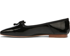 Circus By Sam Edelman Teresa Black Patent Bow Detail Vamp Square-Toe Ballet Flat