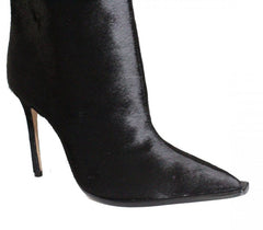 Schutz Maryana Welt Wild Black Pull On Pointed Toe High Stiletto Heel Tall Boots