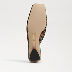 Sam Edelman Ollie Granada Tan Leopard Squared Toe Slip On Block Heeled Mules