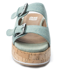Jane and the Shoe Sandal Light Blue Denim Birken Buckle Mule