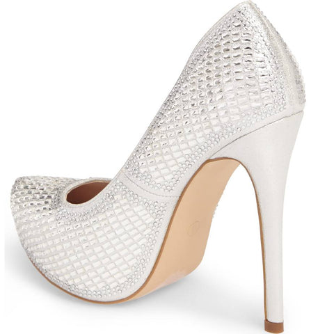Lauren Lorraine Vanna High Platform Pump Rhinestone High Heel Prom Shoes Formal