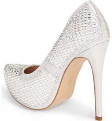 Lauren Lorraine Vanna High Platform Pump Rhinestone High Heel Prom Shoes Formal