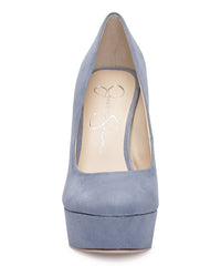 Jessica Simpson Nellah Ash Blue HIgh Heel Platform Pump Thick Heel Rounded Toe