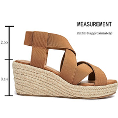 Luoika Women's Wide Wedge Sandals, Ankle Strap Flat Wedge Platform Heel Sandas