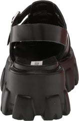 Steve Madden Echo Black Ankle Strap Chunky Platform Block Heel Fisherman Sandals