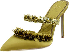 Sam Edelman Athena Dark Pear Slip On Sequin Pointed Toe Stiletto Heeled Pumps