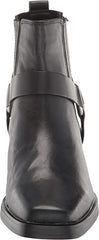 Sam Edelman Bellamie Black Leather Squared Toe Pull On Embellished Ankle Boots