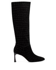 Vince Camuto Hersha Black Squared Toe Knee High Dress Mid Heel Dress Boot