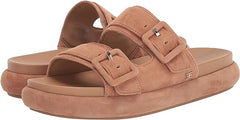 Sam Edelman Kenzie Cuoio Open Rounded Toe Slip On Double Buckle Straps Sandals