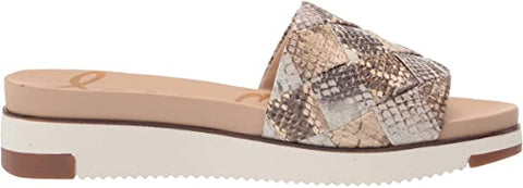 Sam Edelman Adaley Truffle Snake Multi Platform Wedge Open Toe Mule Dress Sandal