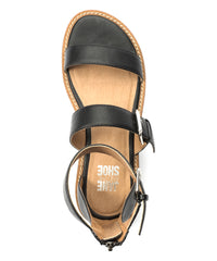 Jane and the Shoe JENNA Sandal Black Leather open Toe Platform