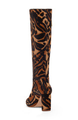 Louise Et Cie Zenia Genuine Calf Hair Knee High Leopard Print Block Heel Boots