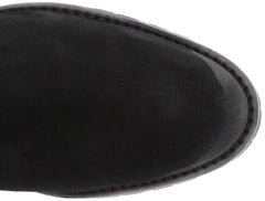 Sam Edelman Jeanie Black Suede Multi Color Fur Lined Moto Combat Chelsea Boots
