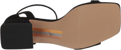 Sam Edelman Wilson Black Ankle Strap Squared Open Toe Block Heeled Sandals