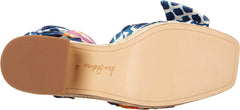 Sam Edelman Tula Caspian Blue Multi Squared Open Toe Wedge Block Heeled Sandals