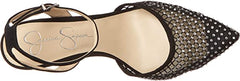 Jessica Simpson Pirrie Clear Black Stiletto Heel Pointed Toe Ankle Strap Pumps