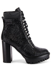 Vince Camuto Ermania Warm Black Fashion Combat Block High Heel Platform Boots