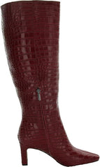 Sam Edelman Sylvia Scarlet Cherry Leather Pointed Toe Block Heel Knee High Boots
