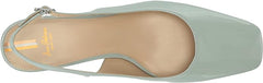 Sam Edelman Terra Seafoam Blue Slingback Strap Squared Toe Block Heeled Pumps