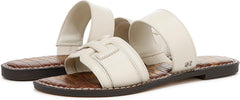 Sam Edelman Gabi Modern Ivory Double Strap Open Toe Slip On Flat Slides Sandals