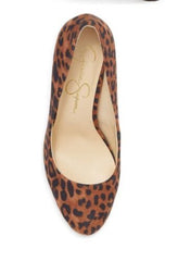 Jessica Simpson Nellah Leopard HIgh Heel Platform Pump Thick Heel Round Toe Shoe