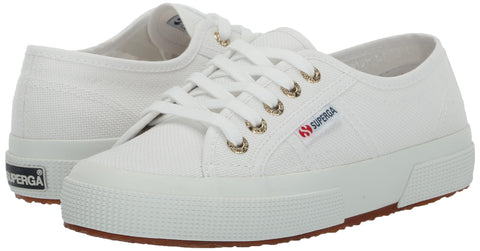 Superga 2750 Cotu White Pale Gold Fashion Lace Up Platform Classic Sneakers 9
