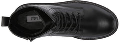 Steve Madden Bettyy Black Leather Lace Up Platform Combat Boot
