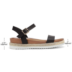DREAM PAIRS Womens Open Toe Ankle Strap Espadrille Casual Flatform Platform Wedge Sandals