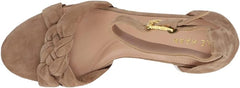 Cole Haan Adella Braid Light Whiskey Suede Ankle Strap Block Heeled Sandals