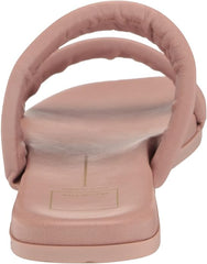 Dolce Vita Adore Rose Leather Slip On Strappy Open Squared Toe Slides Sandals
