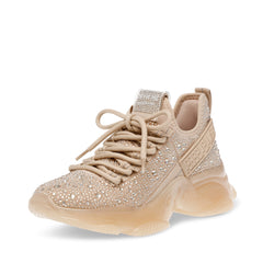 Steve Madden Maxima Blush Multi Rhinestone Lace Up Mid Top Boyfriend Sneakers