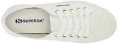 Superga 2750 Cotu White Pale Gold Fashion Lace Up Platform Classic Sneakers 9