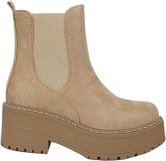 Soda Yossi Camel Pull On Rounded Toe Chunky Platform Ankle Fashion Boots