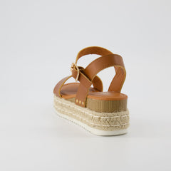 CUSHIONAIRE Melissa Espadrille Platform Ankle Strap Memory Foam Womens Sandals 6.5