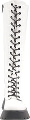 Circus by Sam Edelman Lilah White Lace Up Rounded Toe Chunky Heel Knee High Boot