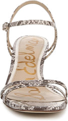 Sam Edelman Presley Sandshell Multi Squared Open Toe Ankle Strap Heeled Sandals