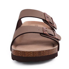 Unisex Cork Footbed Slides Arch Support Adjustable Buckle Summer Sandals 9