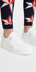 Steve Madden Women's Bass Platform Rounded toe Sneakers White Leather