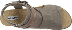 Steve Madden Vana Taupe Multi Canvas Open Toe Low Wedge Flat Gladiator Sandals